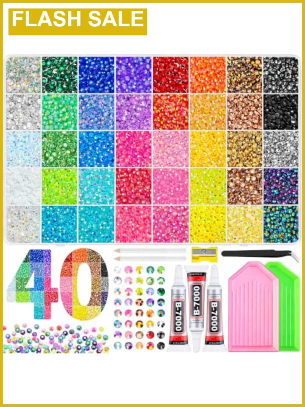 Rhinestone Bedazzling Kit with B7000 Glue Tools